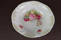 Image 1 of PS Schirnding Bavaria AG Vegetable 9" Serving Bowl with Purple & Pink Roses, 807