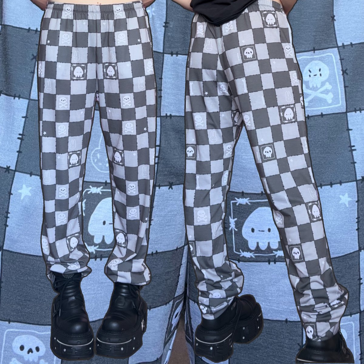 Image of Grey Checkerboard Comfy Bottoms (made 2 order)