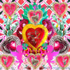 Valentines Hearts & Flowers Set of 4 Cards