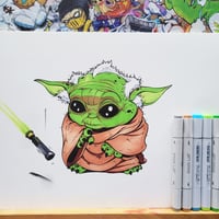 ORGINAL INK ART YODA SIGNED