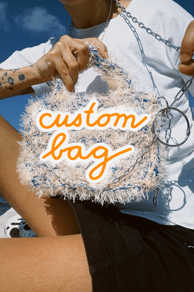 Image of Custom Fluffy handmade crocheted bag