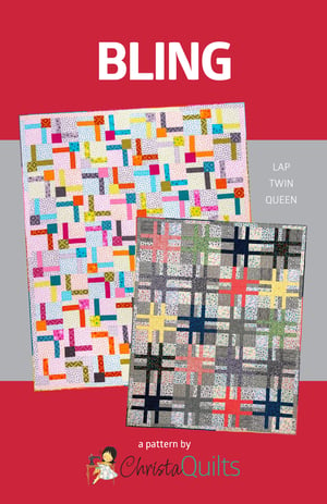 Hashtags Bling Quilt Kit  Twin Size - Black White & Bright Fabric & Pattern