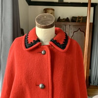 Image 2 of Loden Red Wool Cape O/S