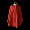 Loden Red Wool Cape O/S