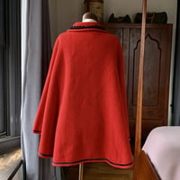 Image 4 of Loden Red Wool Cape O/S