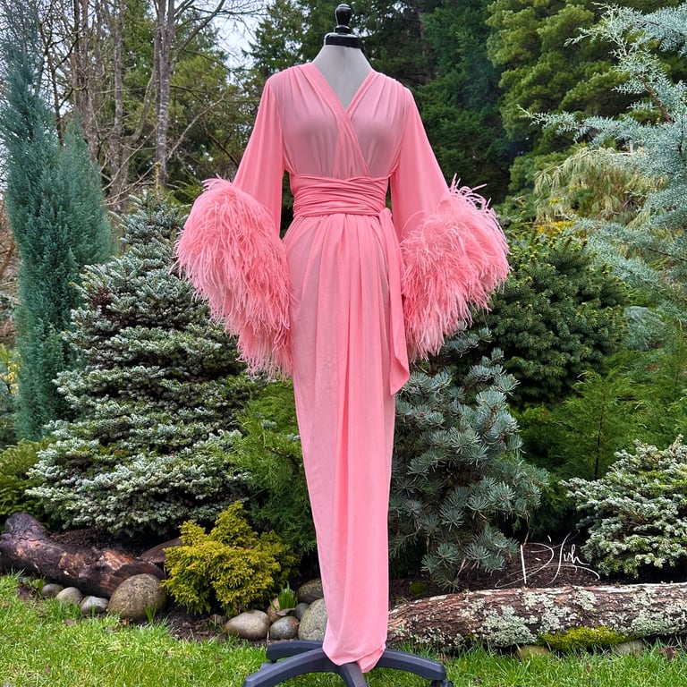 Coral Sheer Selene Dressing Gown PPRE-ORDER Image 3