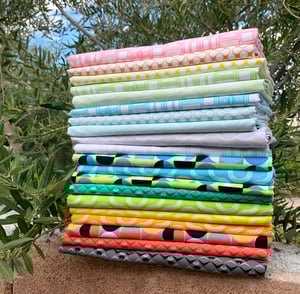 Puzzle Box Quilt Kit Throw Size - Good Vibes Fabric & Free Pattern