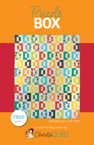 Puzzle Box Quilt Kit Throw Size - Good Vibes Fabric & Free Pattern