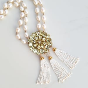 Vintage Rhinestone & Pearl Necklace