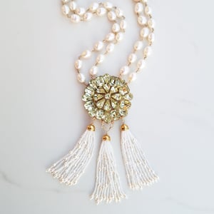 Vintage Rhinestone & Pearl Necklace