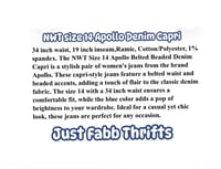 Image 5 of NWT Sz. 14 Apollo belted Beaded Denim Capri #914*19