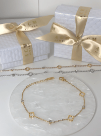 Image 1 of Dainty Clover Bracelet 