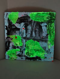 Image 2 of Textured art panel- green/aqua glow