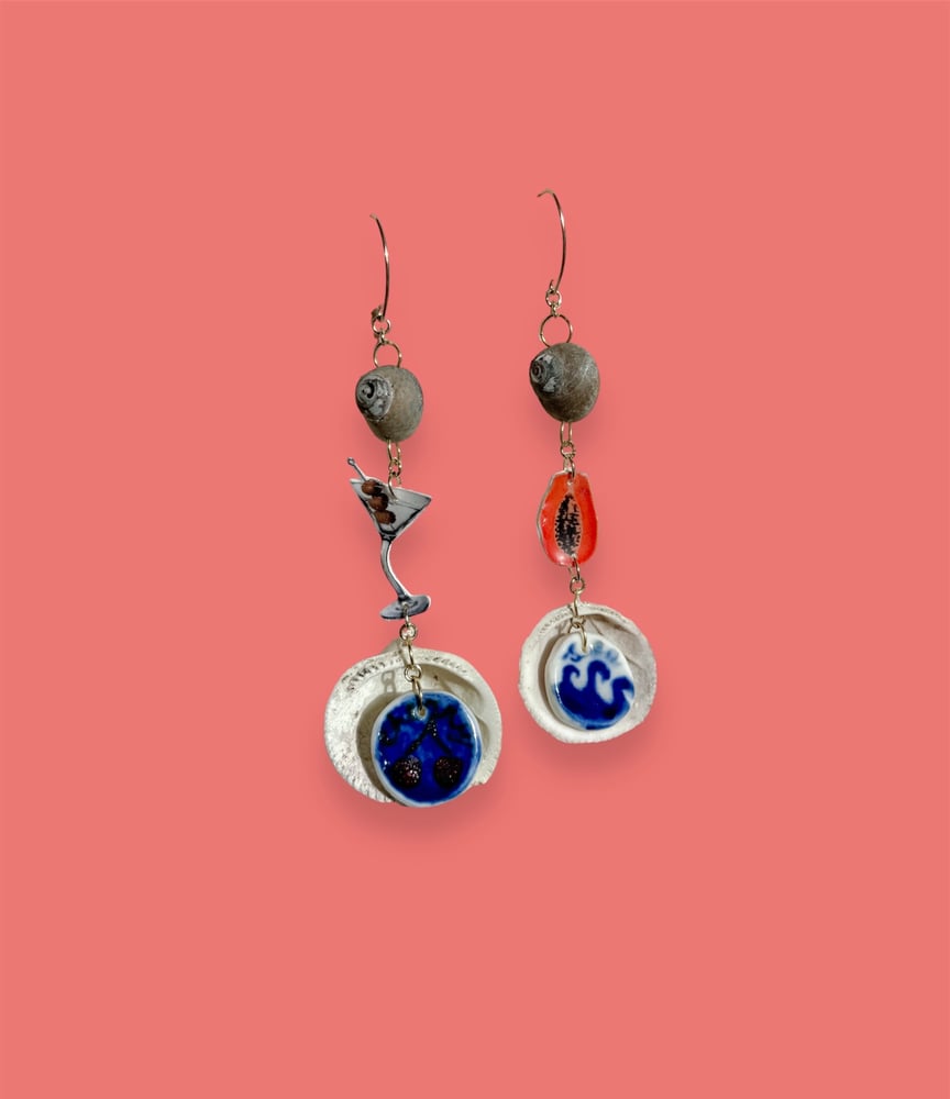Image of papaya martini earrings