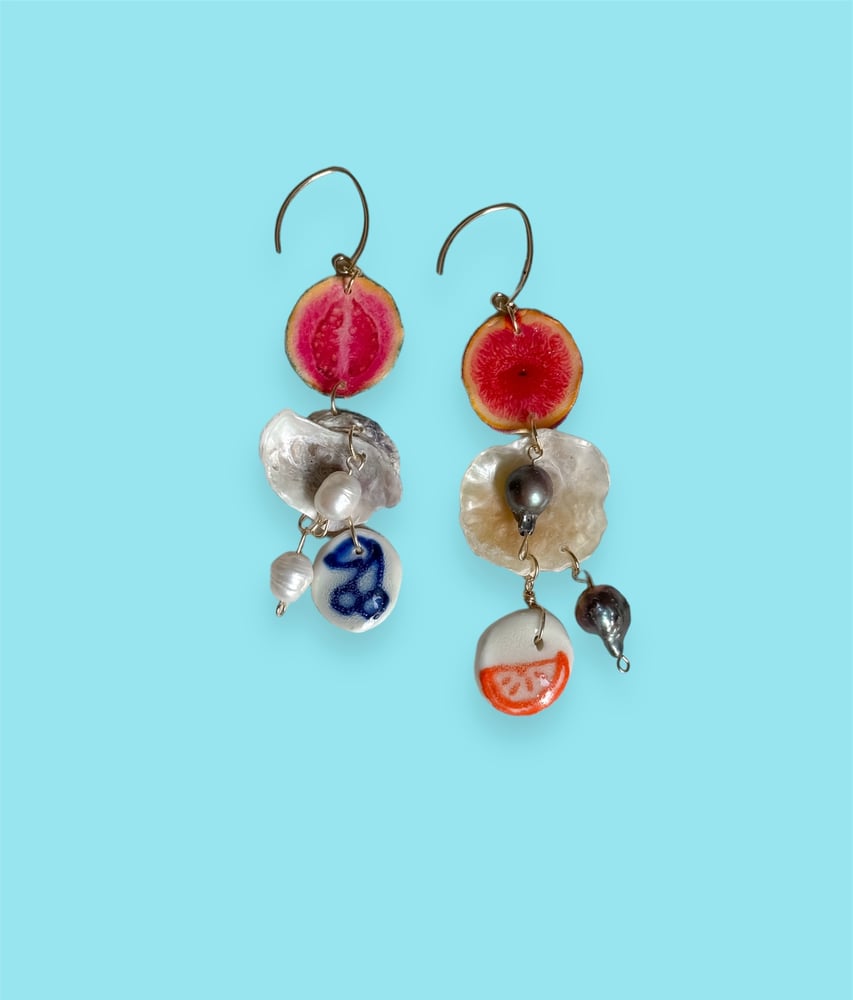 Image of guava groove earrings