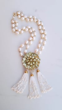 Image 5 of Vintage Rhinestone & Pearl Necklace