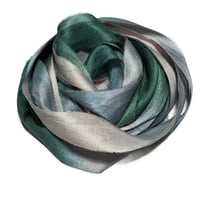 Image 3 of 10YD. CONGO  HAND DYED RECYCLED SARI SILK RIBBON BUNDLES by COLOR KISSED SILK