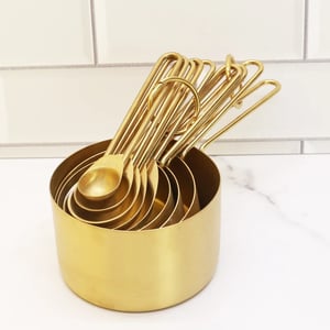 Image of Baking tool copper-plated stainless steel cup 4-piece set baking measuring spoon 