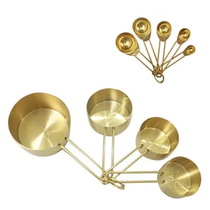 Image of Baking tool copper-plated stainless steel cup 4-piece set baking measuring spoon 