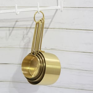 Image of Baking tool copper-plated stainless steel cup 4-piece set baking measuring spoon 
