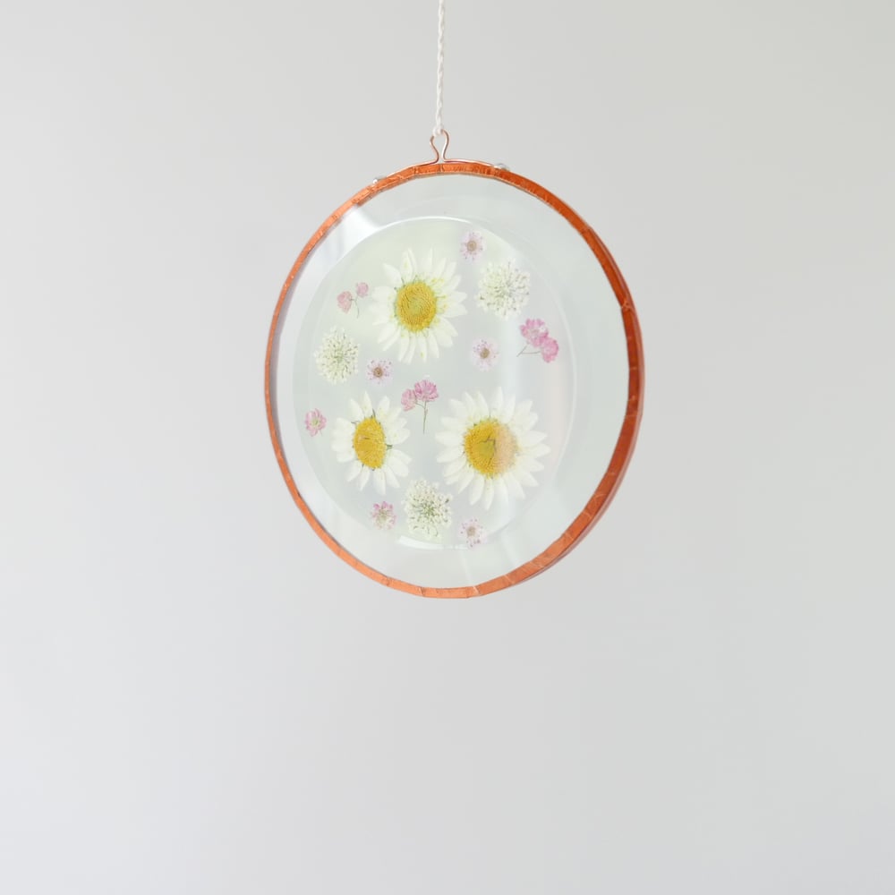 Image of Pressed Flower Suncatcher - Summer Garden