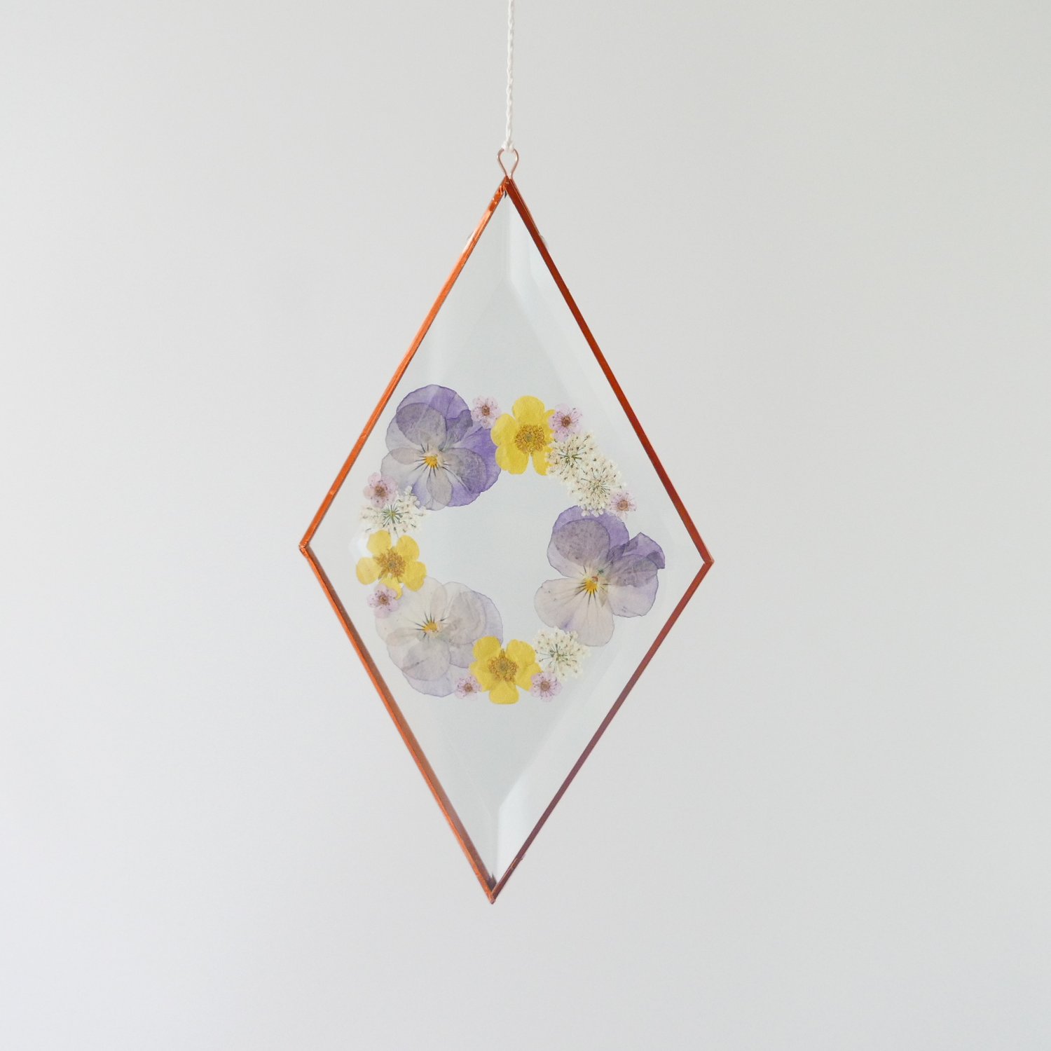 Image of Pressed Flower Suncatcher Pansies