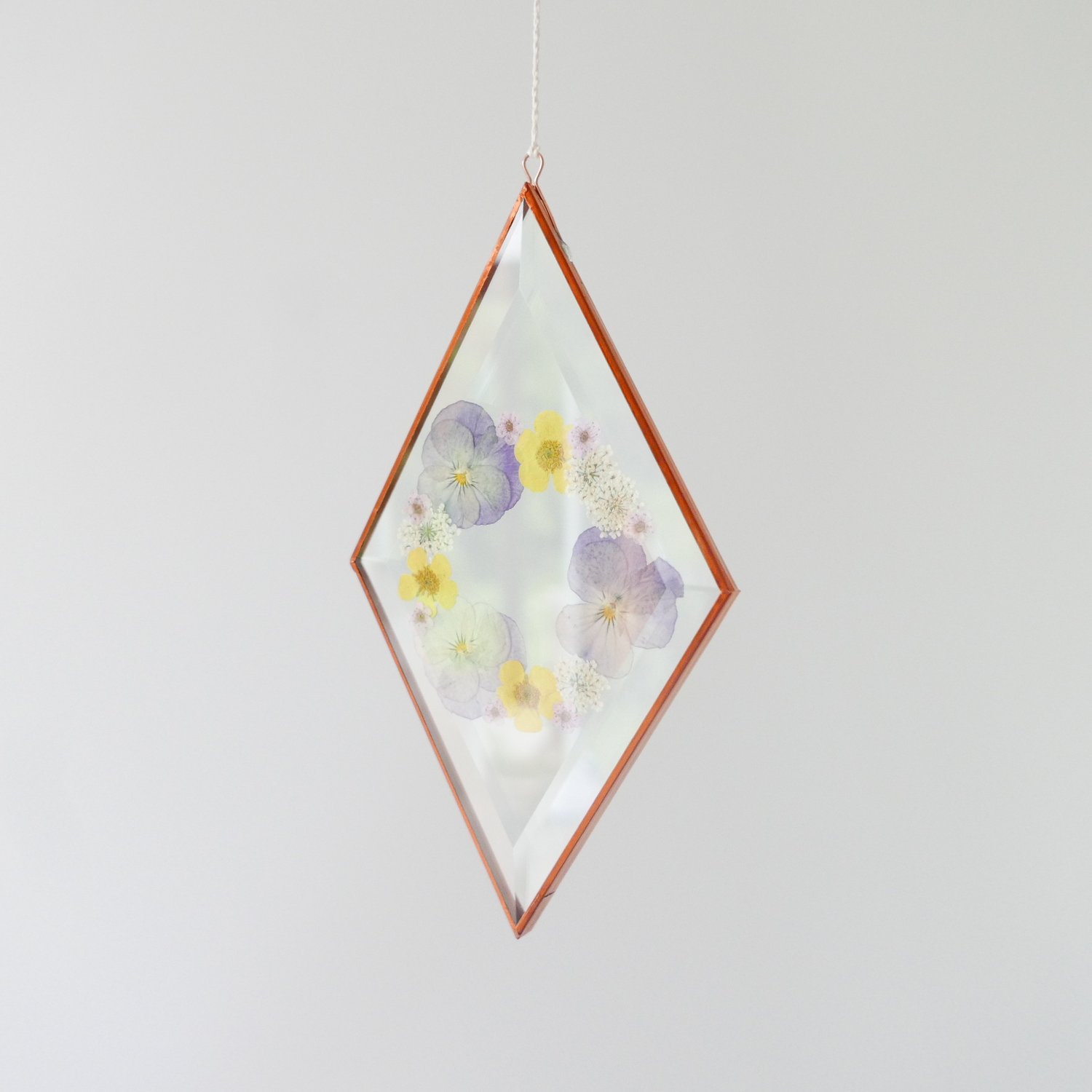 Image of Pressed Flower Suncatcher Pansies