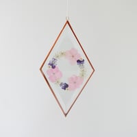 Image 1 of Pressed Flower Suncatcher Hydrangea Wreath