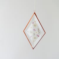 Pressed Flower Suncatcher - Queen Anne's Lace and Blossoms