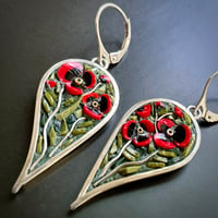 Image 3 of Leaf Poppy Earrings