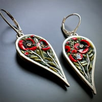 Image 2 of Leaf Poppy Earrings