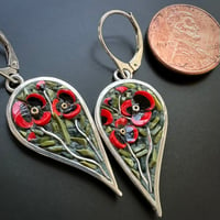 Image 4 of Leaf Poppy Earrings