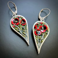 Image 1 of Leaf Poppy Earrings