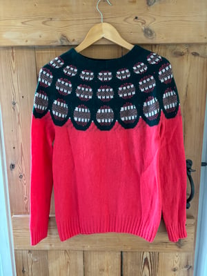 Donna Wilson wool jumper - pink and green size small