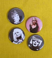 Image 1 of Debbie Harry/Poly Styrene/Who Killed Marilyn? badges (individual or pack)