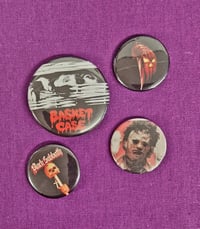 Image 1 of Basket Case / Halloween / Leatherface / Black Sabbath Badges