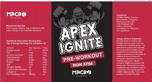 Apex Ignite  Non Stim Pre Workout 