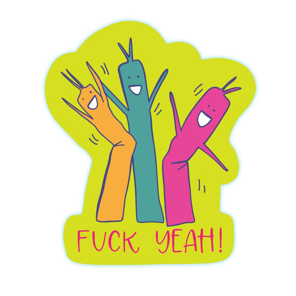 Image of Fuck Yeah Inflatable Tube Man Sticker