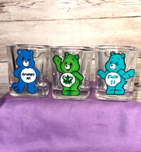 Image 1 of CARE BEARS SHOT GLASS 💙💚🩵