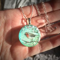 Image 6 of Robin on Blossom Resin Pendant