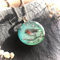 Image 3 of Robin on Blossom Resin Pendant