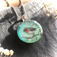 Image 5 of Robin on Blossom Resin Pendant