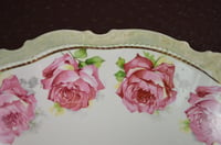 Image 5 of Vintage Ceramic Hand Painted Serving Bowl, Purple Roses with Scalloped Edge. #808