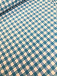 Image 1 of Loneta/Vichy - Doble Cara - Cuadro Grande - AZUL TURQUESA - 8€/m