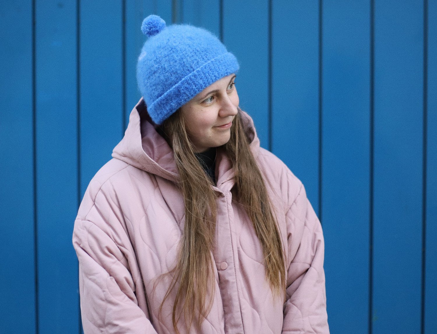 Image of BLUE MOHAIR CAP