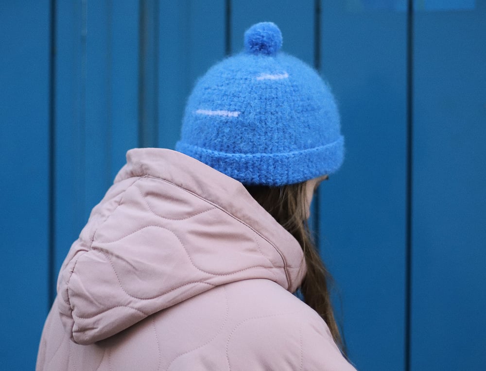 Image of BLUE MOHAIR CAP