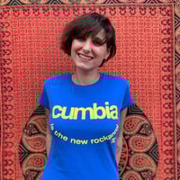 Image 1 of CAMISETA AZUL CUMBIA SUPERFE | CAMISETA CHICA | CAMISETAS EXCLUSIVAS ORIGINALES SUPERFE.ES