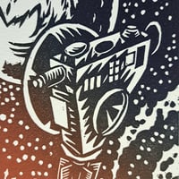 Image of Space Oddity - Linocut Relief Print