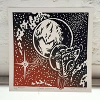 Image of Space Oddity - Linocut Relief Print