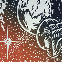 Image of Space Oddity - Linocut Relief Print